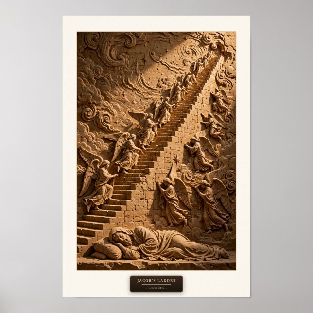 L'échelle de Jacob — Affiche Sculptée des Écriture (Devant)
