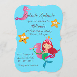 L'éclaboussure de Splish badine des invitations de