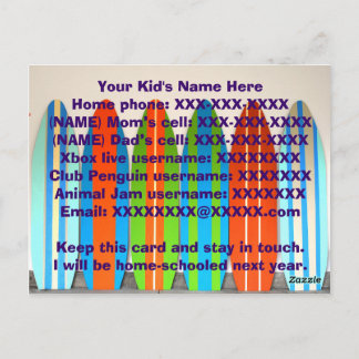 L'ÉCOLE EST SORTIE ! Carte de contact