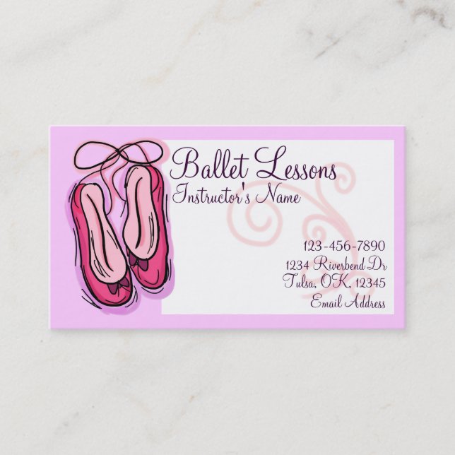 Leçon de ballet cartes de visite personnalisables (Devant)