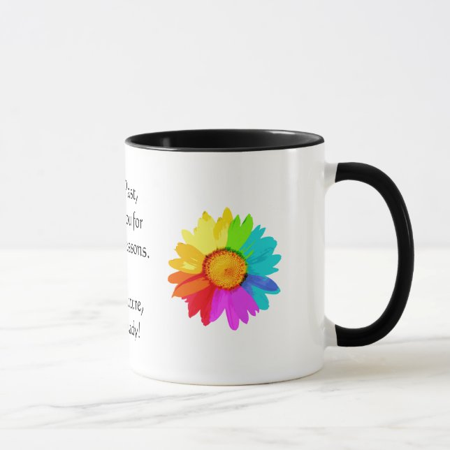 Leçons - tasse inspirée florale d'arc-en-ciel (Droite)
