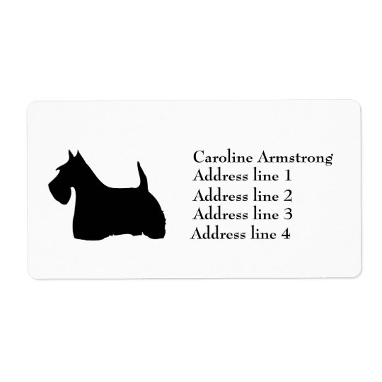 L'écossais Terrier a personnalisé des étiquettes d