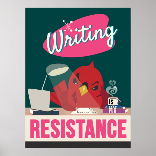 L'écriture est ma résistance – Impression rétro (Devant)