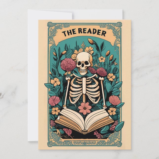 Lecteur Carte Tarot Skeleton Carte Flat Holiday (Devant)