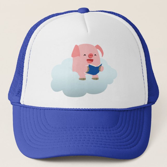 Lecteur de cochon de dessin mignon sur Casquette d (Devant)