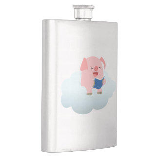 Lecteur de cochon de dessin mignon sur flacon clas