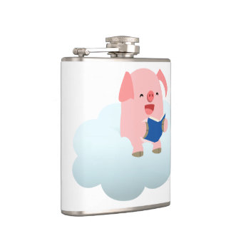 Lecteur de cochon de dessin mignon sur flacon de h