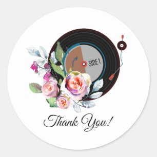 lecteur de disques vinyles merci stickers
