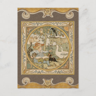 Lecture carte postale amusante