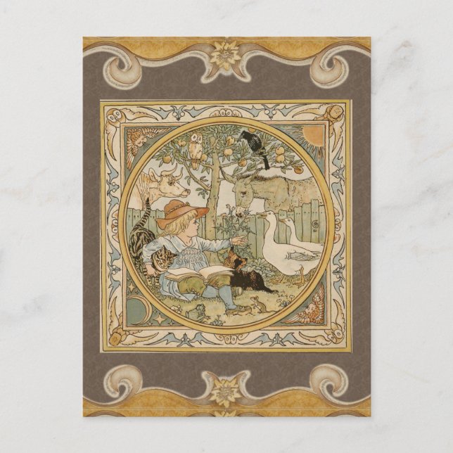 Lecture carte postale amusante (Devant)