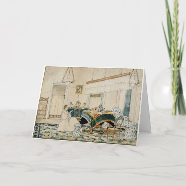 Lecture d'une femme - Carte de note vierge Toutes  (Devant)