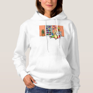 Lecture fille avec un Sweat - shirt à capuche du L