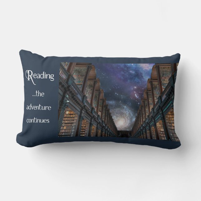 Lecture ... l'aventure continue lombaire coussin (Recto)