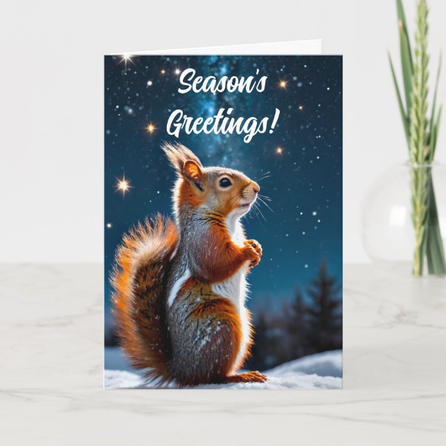 L'écureuil rouge dans la carte de Noël des Fêtes d (Devant)
