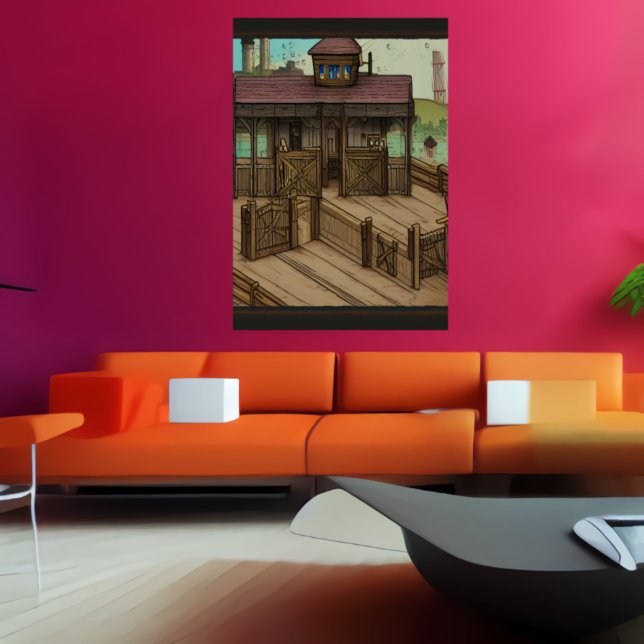 L'écurie de la ville | AI Art Poster (Créateur téléchargé)