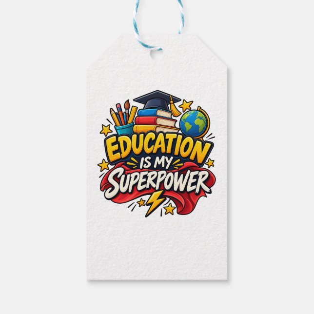 L'éducation est mon superpouvoir étiquette de cade (Dos)