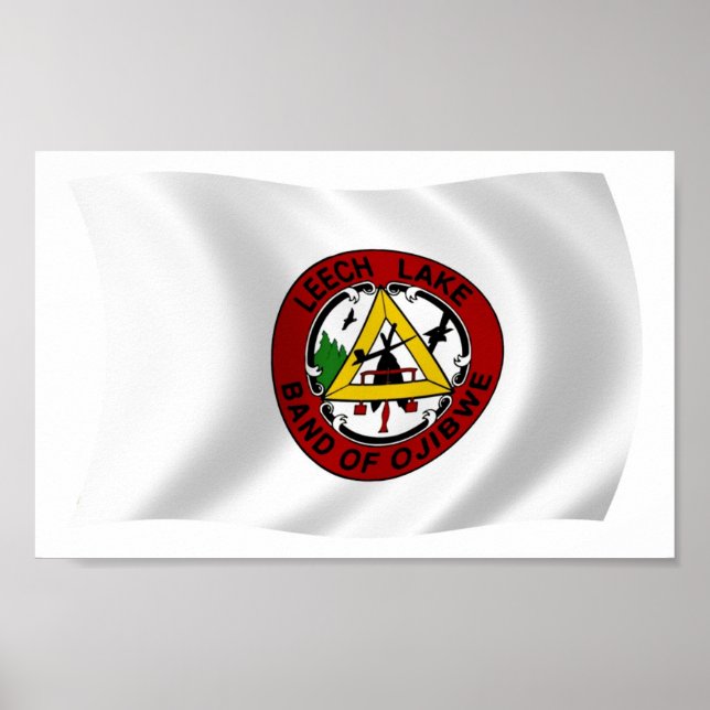 Leech Lake Reservation Flag Poster Print (Devant)