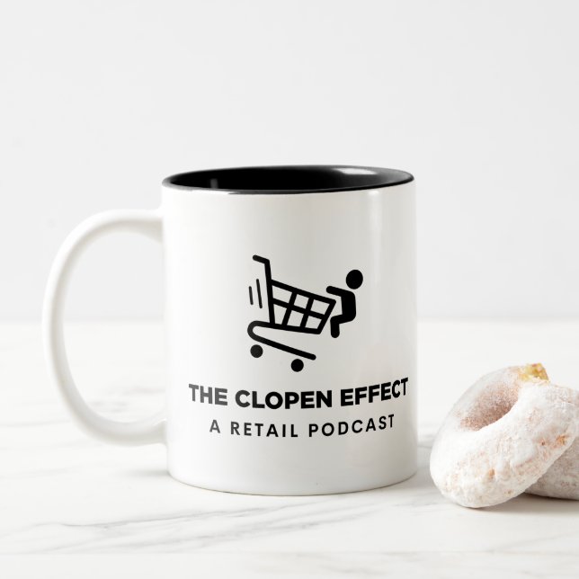L'Effet Clopen - Logo noir Mug à café à deux tons (Avec donut)
