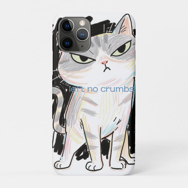 "Left No Crumbs" Cat iPhone 11 Pro Coque (Dos)