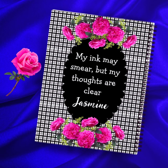 Lefty Girl En vichy Carnet - Funny Floral + Nom (Créateur téléchargé)