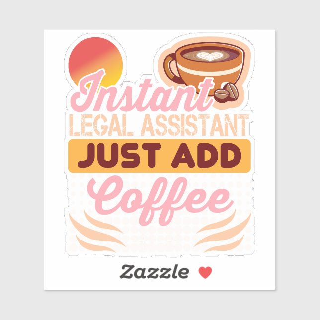 Legal Assistant Coffee Sticker Funny (Feuille)