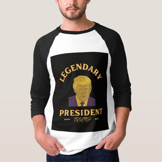 Légendaire Président 3/4 Sleeve Raglan T-Shirt (Devant)