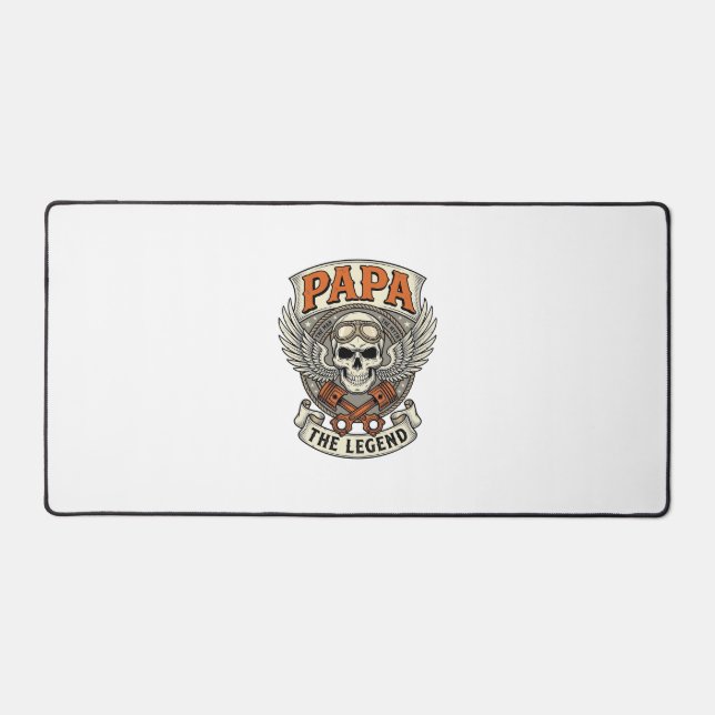 Légende de crâne de motard Papa vintage (Recto)
