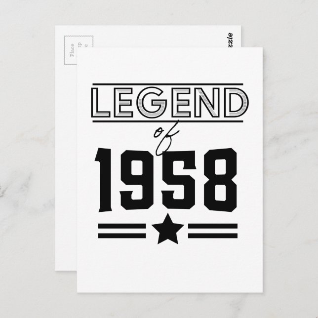 Légende Vintage de Carte Postale 1957 (Devant / Derrière)