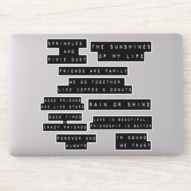 Légendes de devis d'amitié Étiquette incorporé (Ordinateur)