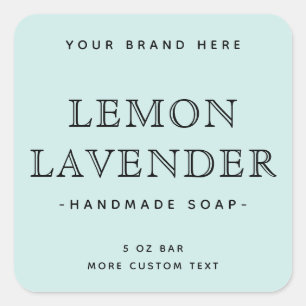 Léger bleu élégant produit carré minimal étiquette