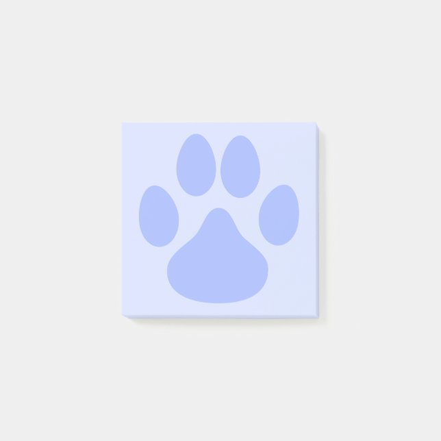 Léger bleu mou animal Pawprint 3x3 Post-it Notes (Devant)