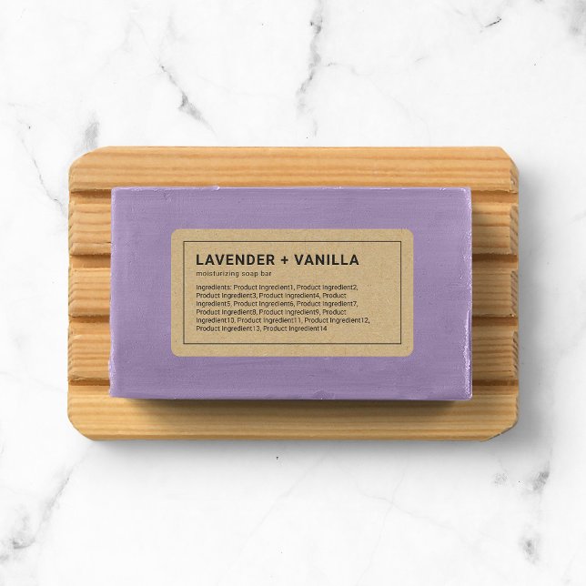 Léger Gris Bordure Kraft Ingrédients Étiquette de  (Créateur téléchargé)