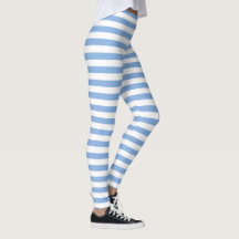 Légères leggings rayés bleu et blanc