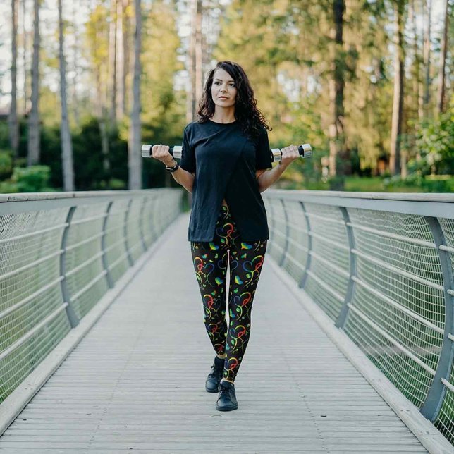 Legging à coeurs entrelacés de la fierté arc-en-ci (Créateur téléchargé)