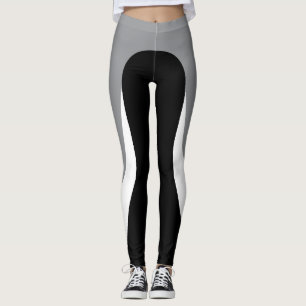 Legging à motif argent, noir et blanc