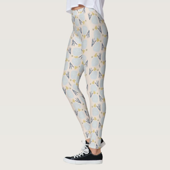 Legging à motif botanique de plage Dollar de sable (Gauche)