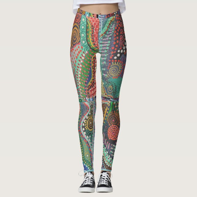 Legging à motif carreaux pointillés (Devant)