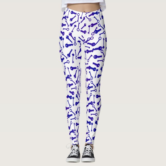 Legging à motif de formes de touches funky différe (Devant)