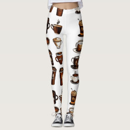 Legging à motif grain de café