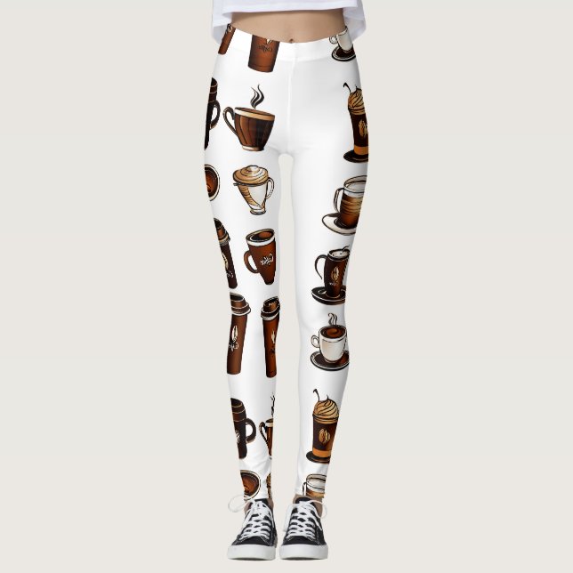Legging à motif grain de café (Devant)