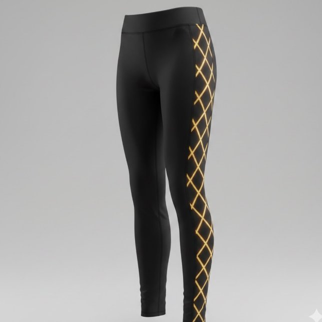 Legging à motif quadrillé doré (Créateur téléchargé)