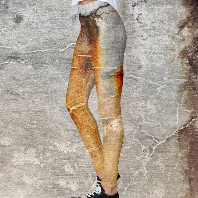 Legging abstrait gris et orange rouille (Créateur téléchargé)