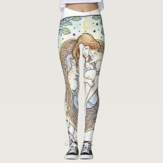Legging avec design Ange Gardien Mère et Bébé Chat