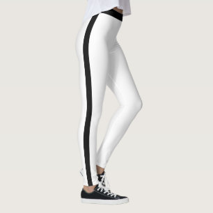 Legging blanc avec rayure latérale noire ou choisi