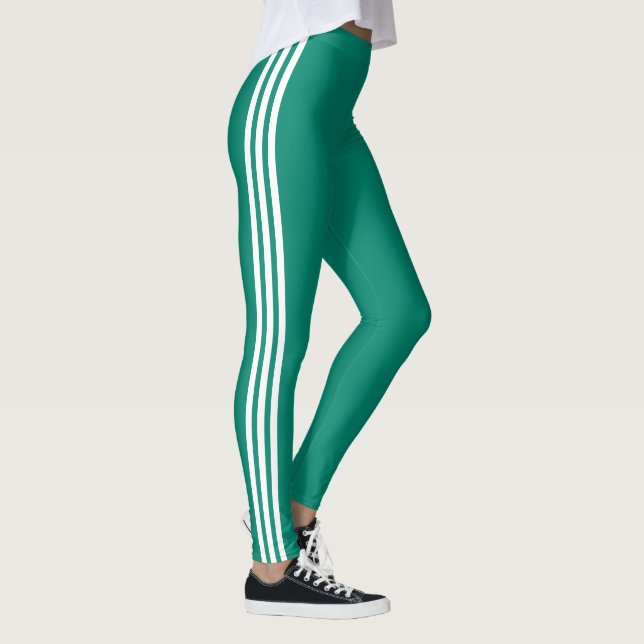 Legging Blanc Rayures Vertes Bleues Choisissez les (Droite)