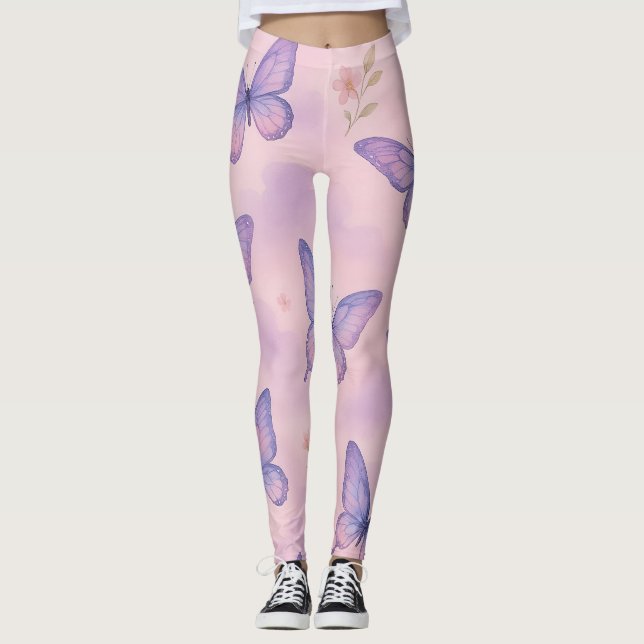 Legging Butterfly Dream Motion – Aquarelle Douce  (Devant)