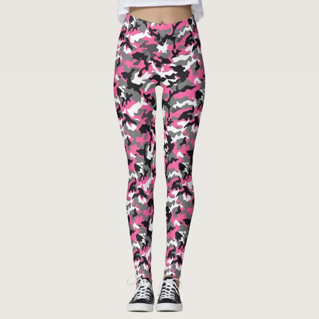 Legging camouflage rose et bleu (Devant)