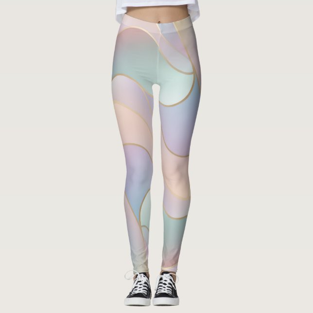 Legging coloré abstrait pastel (Devant)