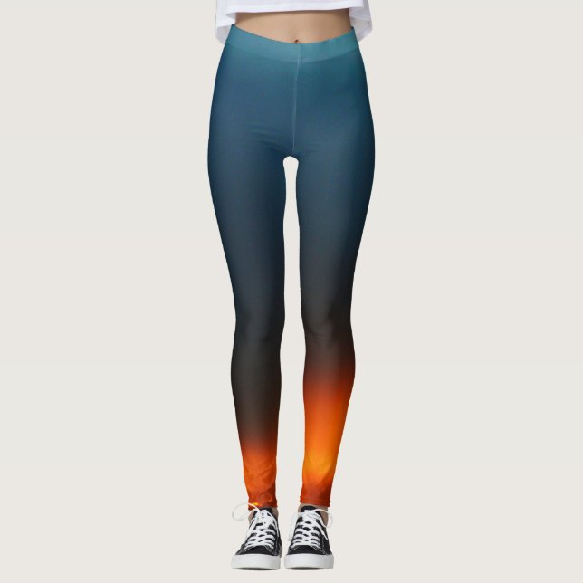 Legging de rêve, ciel orange et bleu (Devant)
