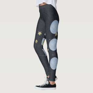 Legging de yoga bleu à motif de constellation luna